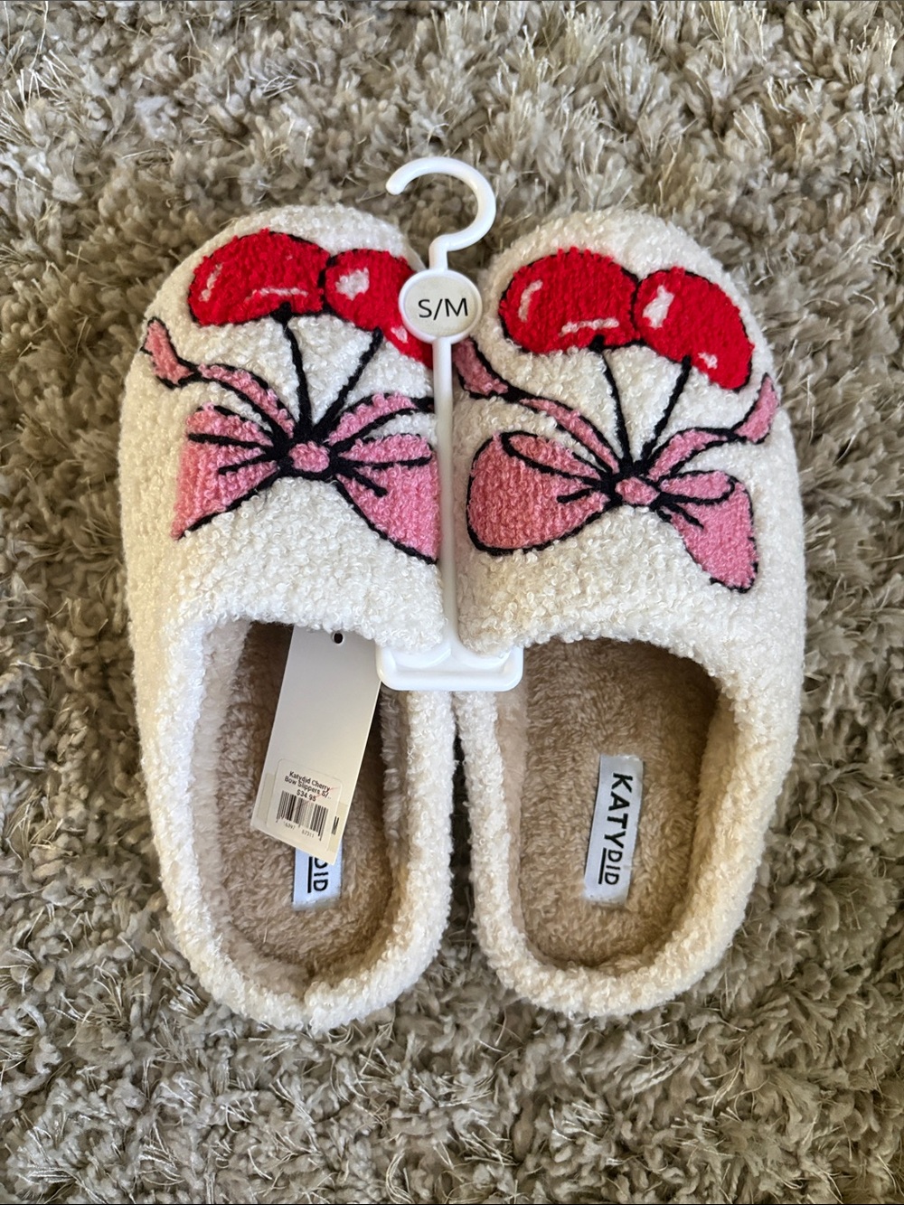 Katy Did women’s ' Pink Cherry Cozy Slippers - S/M